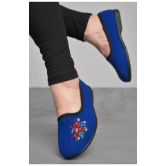 Капці жіночі синього кольору з малюнком 175215L