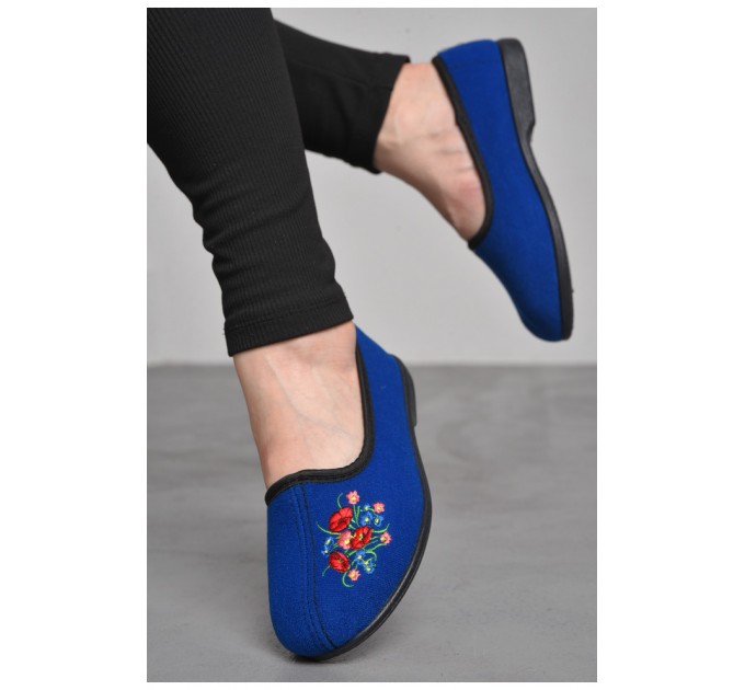Капці жіночі синього кольору з малюнком 175215L