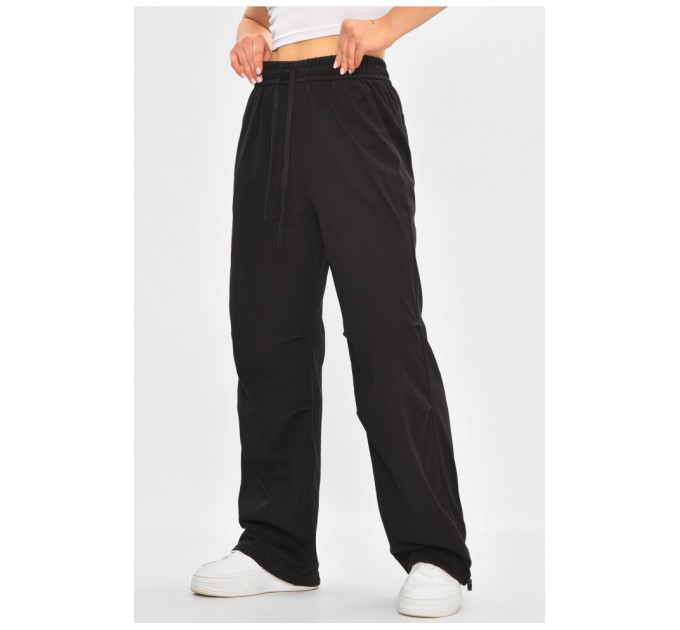 Брюки женские полубатальные черного цвета 175985L