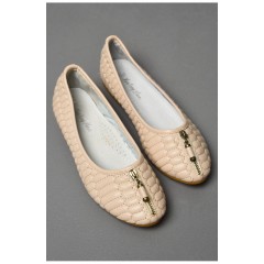 Балетки дитячі для дівчинки молочного кольору 175995L