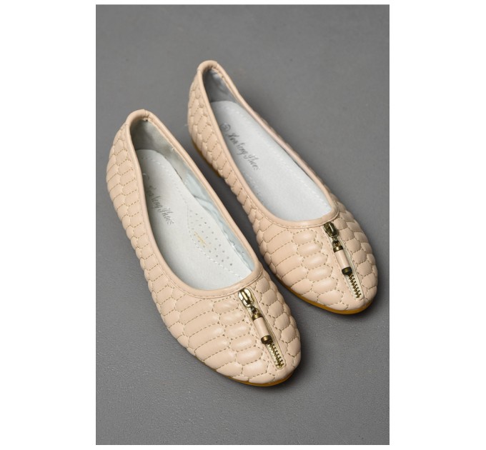 Балетки дитячі для дівчинки молочного кольору 175995L