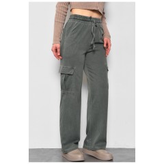 Брюки женские полубатальные зеленого цвета 176000L Брюки женские полубатальные зеленого цвета 176000L