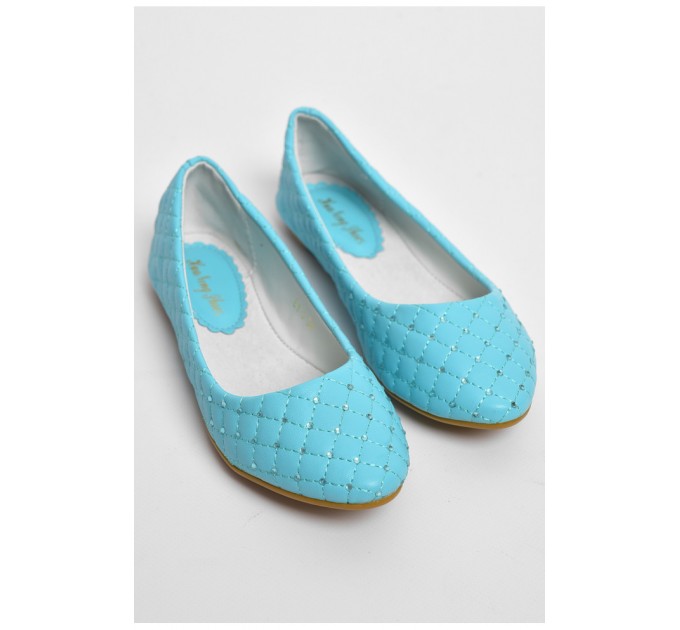 Балетки дитячі для дівчинки блакитного кольору 176011L