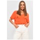 Блуза жіноча з коротким рукавом  помаранчевого кольору 176166L