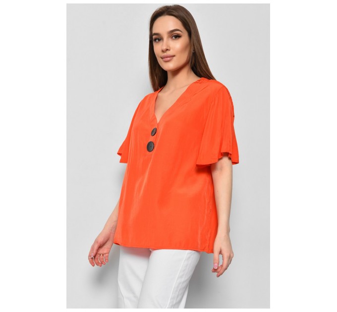 Блуза жіноча з коротким рукавом помаранчевого кольору 176188L