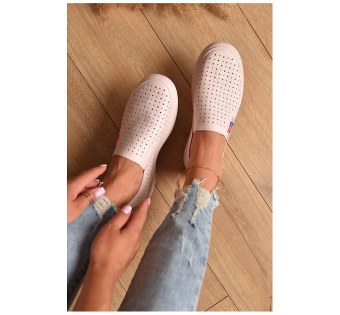 Мокасини жіночі рожевого кольору на шнурівці 177125L