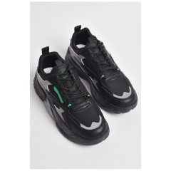 Кросівки чоловічі чорного кольору на шнурівці 177192L