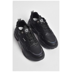 Кросівки чоловічі чорного кольору на шнурівці 177367L