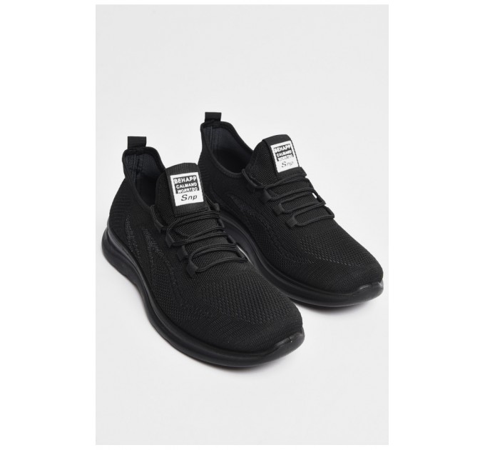 Кросівки чоловічі чорного кольору на шнурівці 178161L