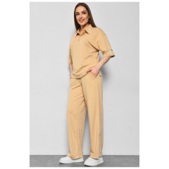 Спортивний костюм жіночий бежевого кольору 178351L