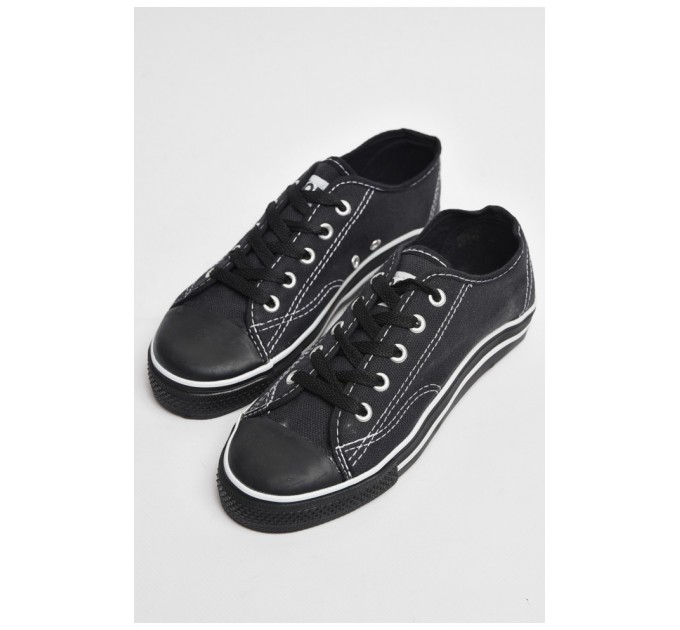 Кеди дитячі чорного кольору текстиль 178463L