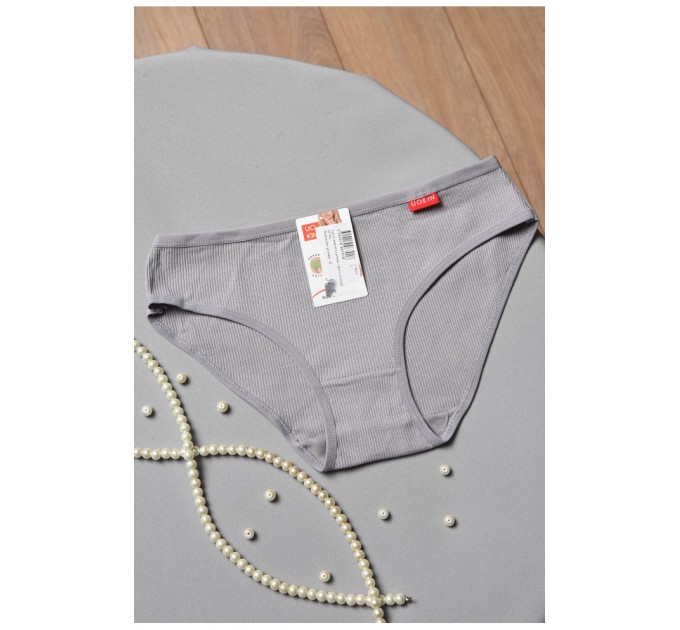 Труси жіночі в рубчик сірого кольору 178614L