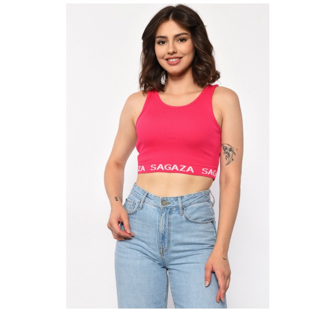 Топ-майка в рубчик женская розового цвета 179832L