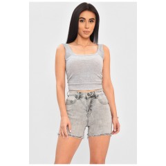 Шорты женские джинсовые серого цвета 180752L