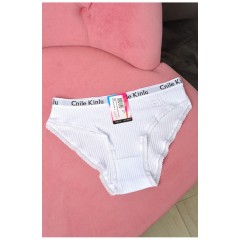 Трусы женские в рубчик белого цвета 180906L
