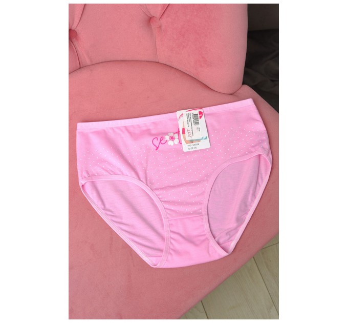 Труси жіночі напівбатальні рожевого кольору 181059L
