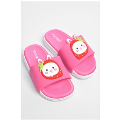 Шльопанці дитячі  рожевого кольору з малюнком 181208L
