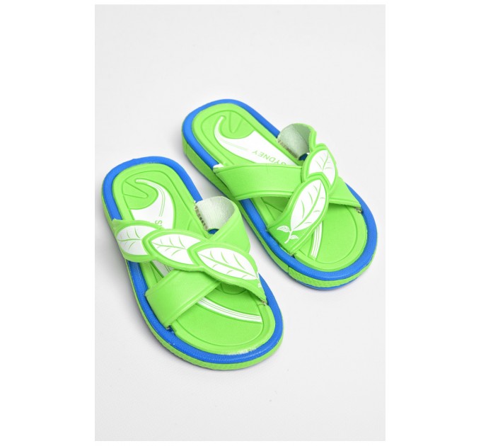Шлепанцы детские для девочки салатового цвета 181223L