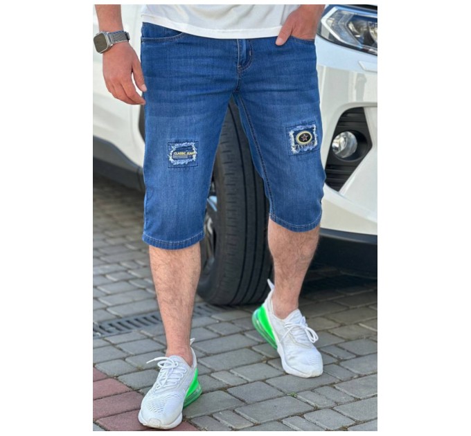 Шорти чоловічі джинсові синього кольору 181792L