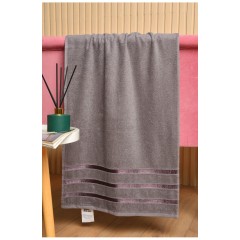 Рушник для обличчя махровий сірого кольору 181804L