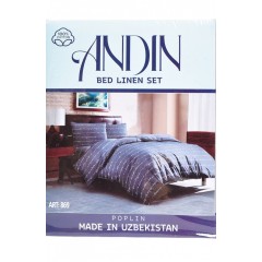 Комплект постільної білизни темно-синього кольору євро 182087L Комплект постільної білизни темно-синього кольору євро 182087L