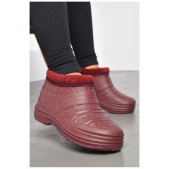 Калоші жіночі на хутрі бордового кольору 183937L