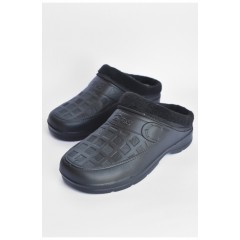 Галоши мужские без задника на флисе черного цвета 183940L