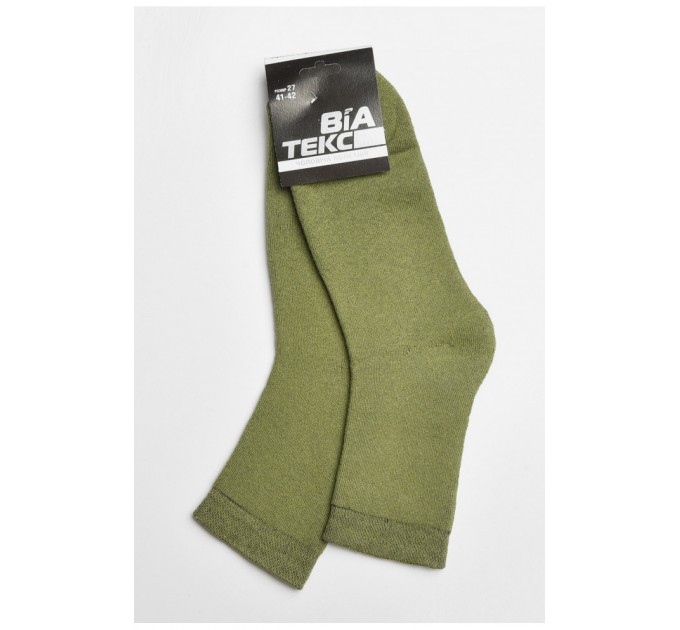 Шкарпетки чоловічі махрові кольору хакі 183948L