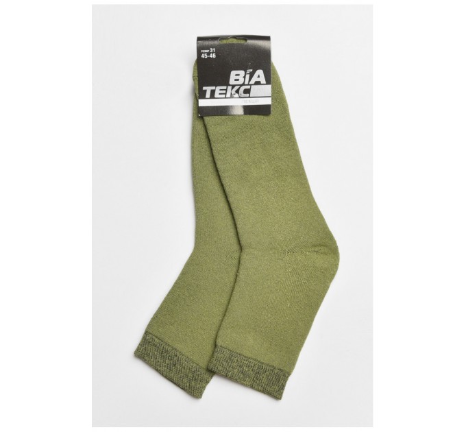 Шкарпетки чоловічі махрові кольору хакі 183950L