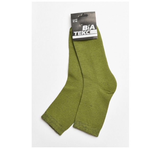 Шкарпетки чоловічі з махровою підошвою кольору хакі 183952L