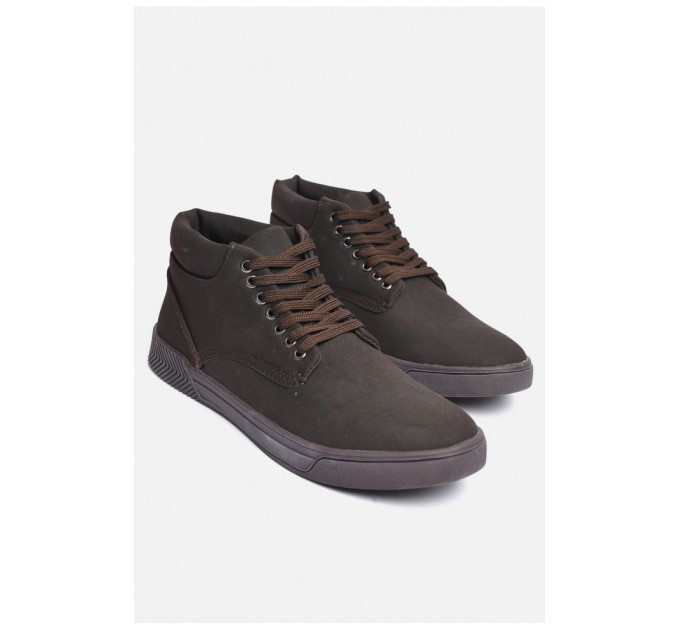 Черевики чоловічі демісезонні темно-коричневого кольору 184314L