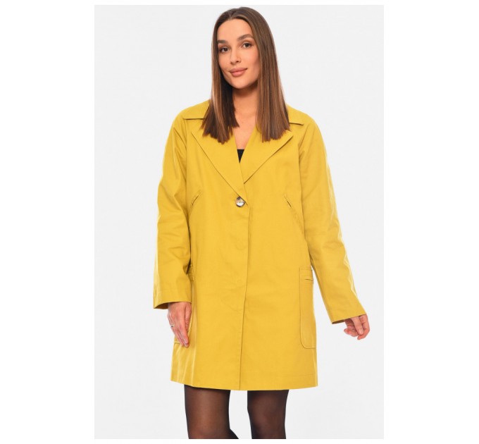 Пальто жіноче гірчичного кольору 184426L