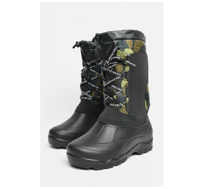 Дутики мужские пена на овчине черного цвета 185401L