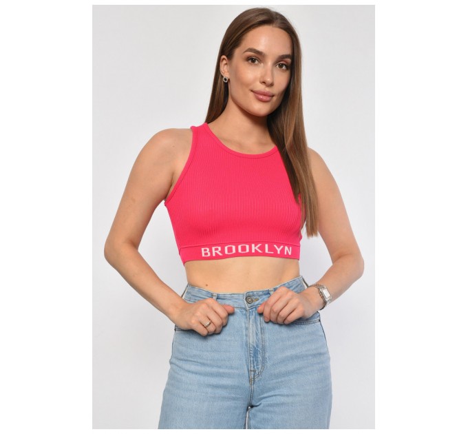 Топ-майка у рубчик жіноча рожевого кольору 185567L