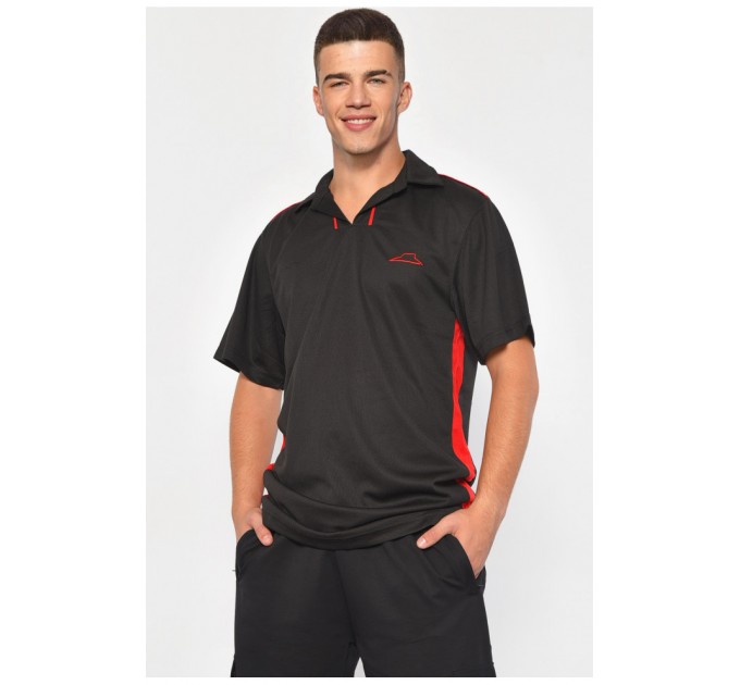 Мужская футболка поло черного цвета 186173L