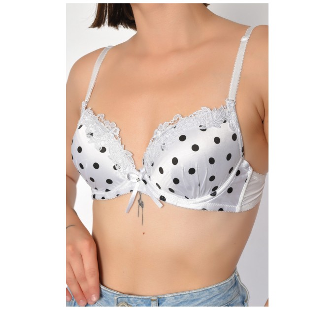 Бюстгальтер жіночий білого кольору в горох чашка В 186240L