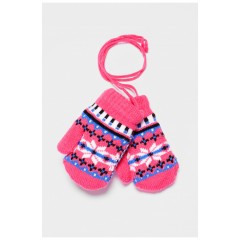 Перчатки детские утепленные розового цвета с рисунком 186505L.