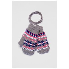 Перчатки детские утепленные серого цвета с рисунком 186507L