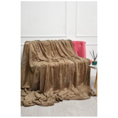 Плед однотонный коричневого размера 220*240 186571L