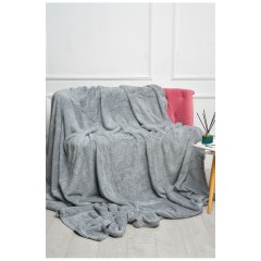 Плед однотонный темно-серого размера 220*240 186591L