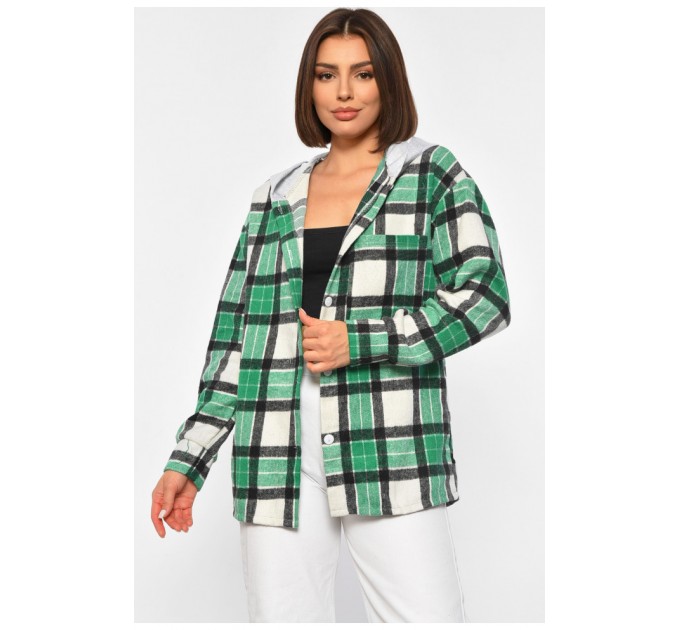 Сорочка жіноча в клітинку зеленого кольору 186669L