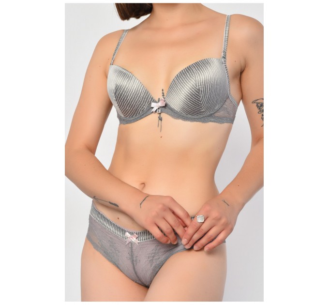 Комплект женский серого цвета чашка C 186760L