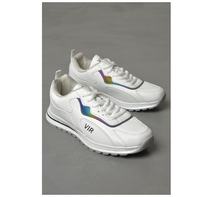 Кроссовки мужские белого цвета на шнуровке 186849L