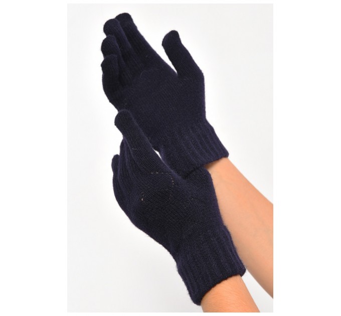 Перчатки трикотажные женские темно-синего цвета 187405L