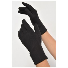 Перчатки женские сенсорные с начесом черного цвета 187440L