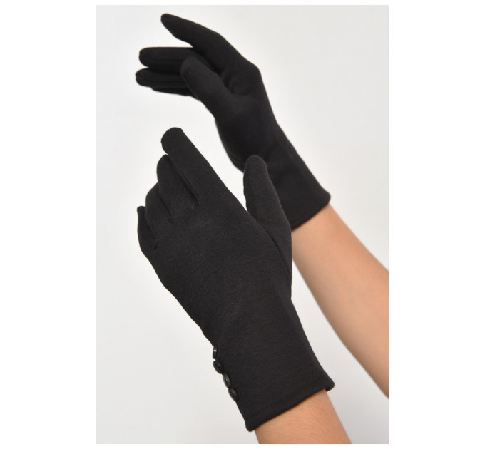 Перчатки женские сенсорные с начесом черного цвета 187440L