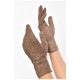 Перчатки женские текстильные сенсорные коричневого цвета 187511L