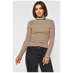 Гольф жіночий в смужку коричневого кольору 187780L