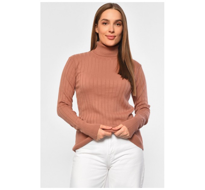 Гольф жіночий однотонний теракотового кольору 187859L