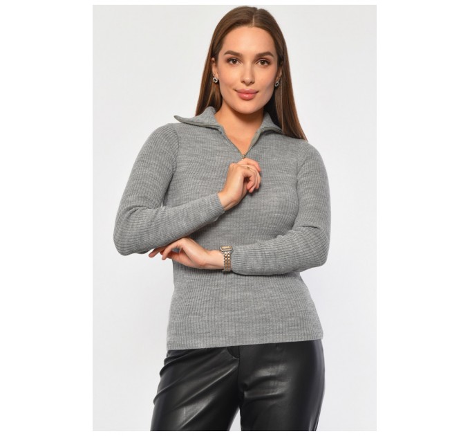 Гольф женский однотонный серого цвета 187890L